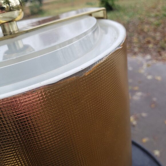MCM Vintage George Briard Gold 11" Champagne Ice Bucket Metal Handle Lucite Lid - Picture 8 of 16